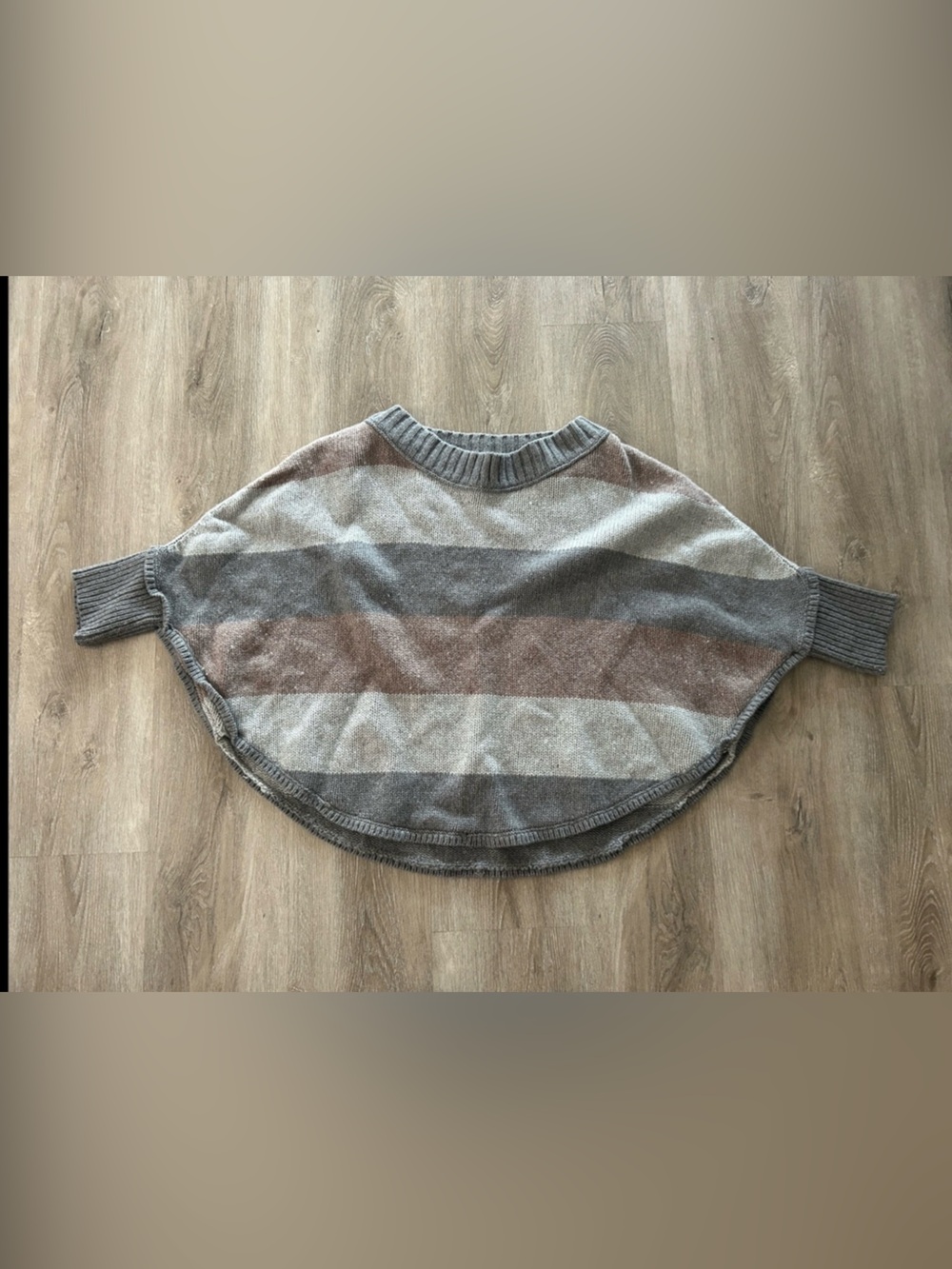 Loft Striped Sweater Poncho Medium